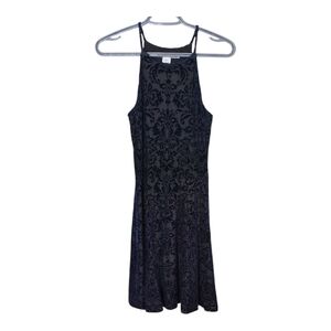 Necessary Objects Y2K High Neck Velvet Burnout Fit and Flare Dress Size Medium